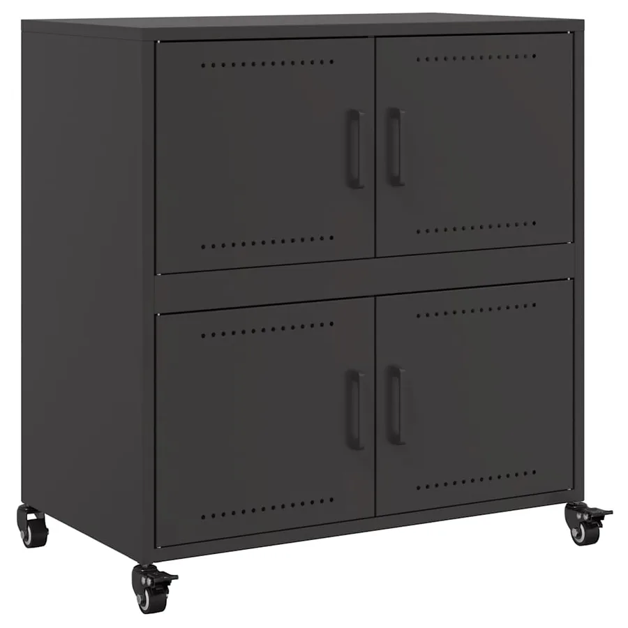 Buffet noir 68x39x72 cm acier - 2