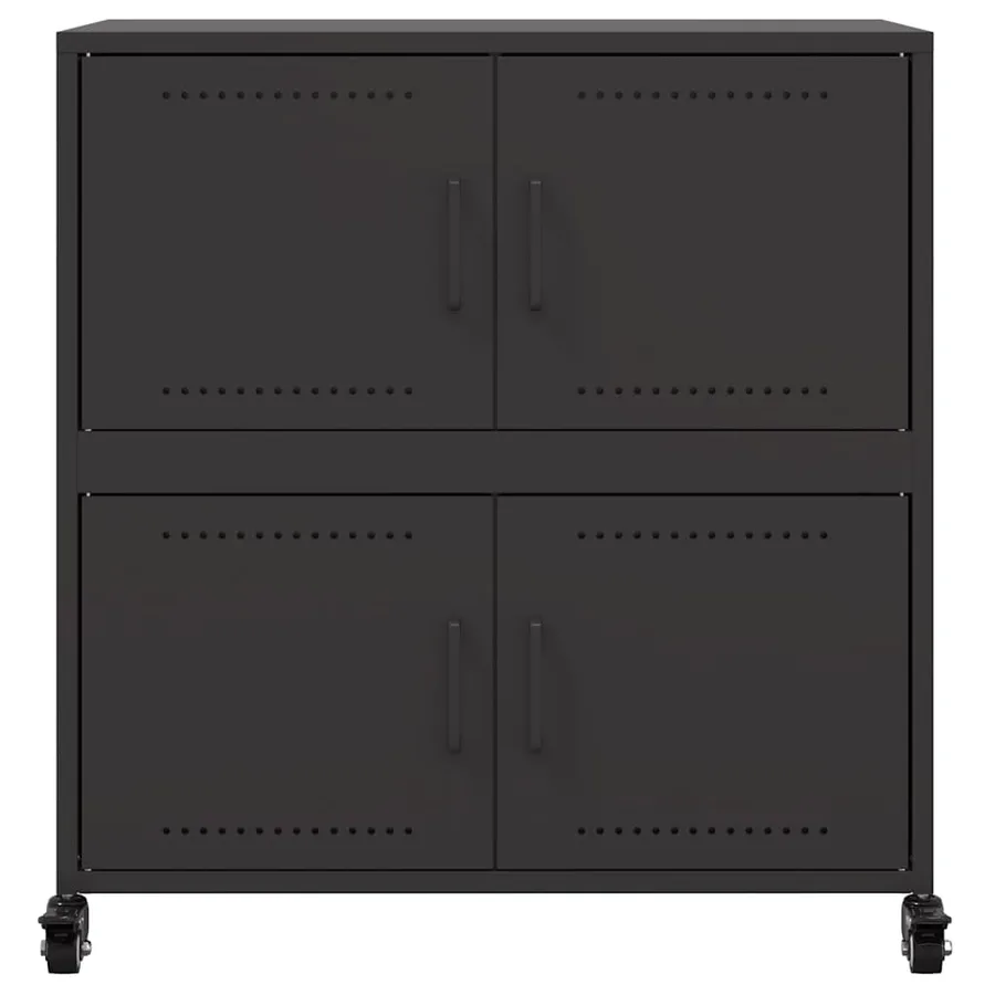 Buffet noir 68x39x72 cm acier - 6
