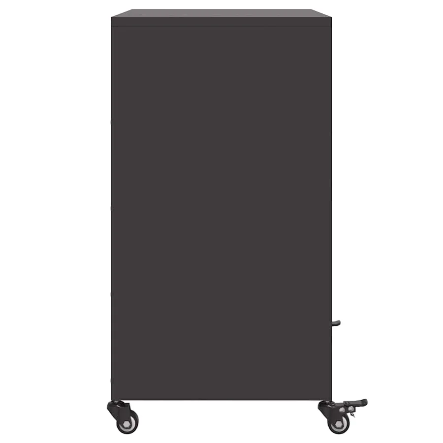 Buffet noir 68x39x72 cm acier - 7