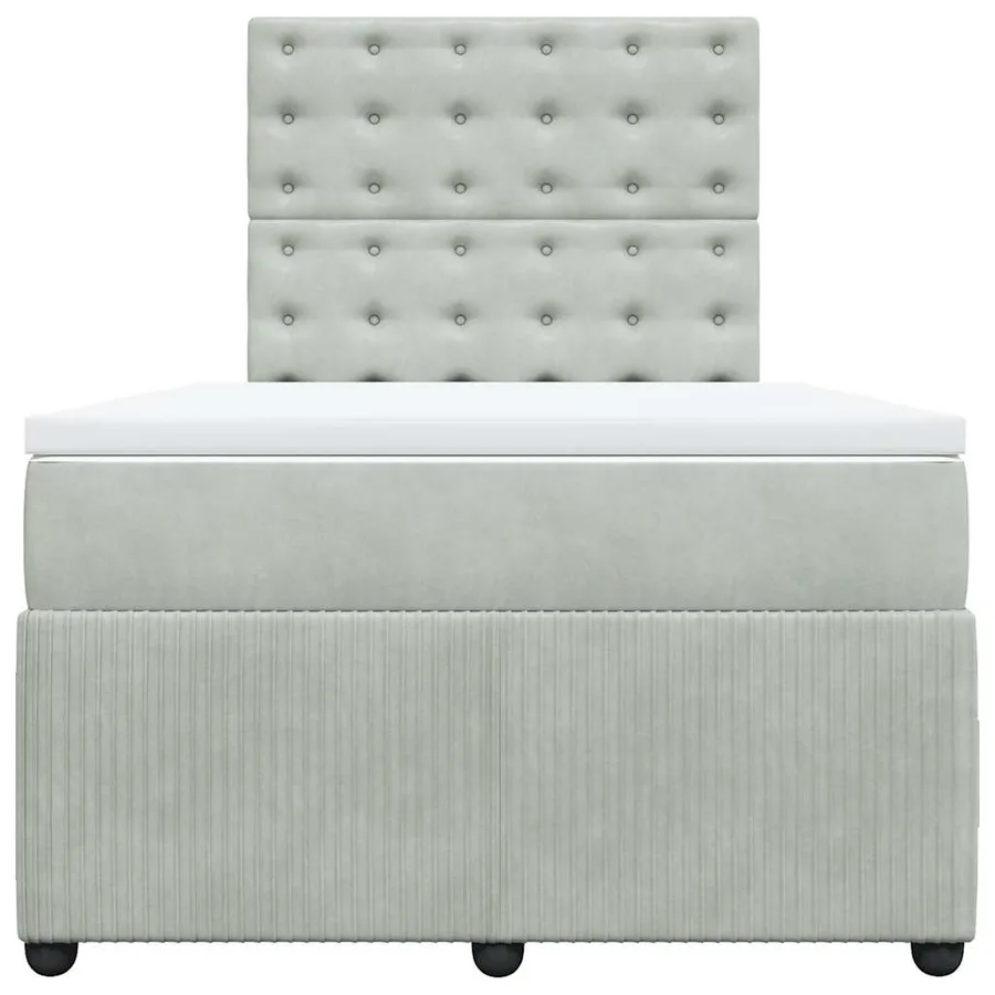 Sommier à lattes de lit et matelas gris clair 120x190cm velours - 4