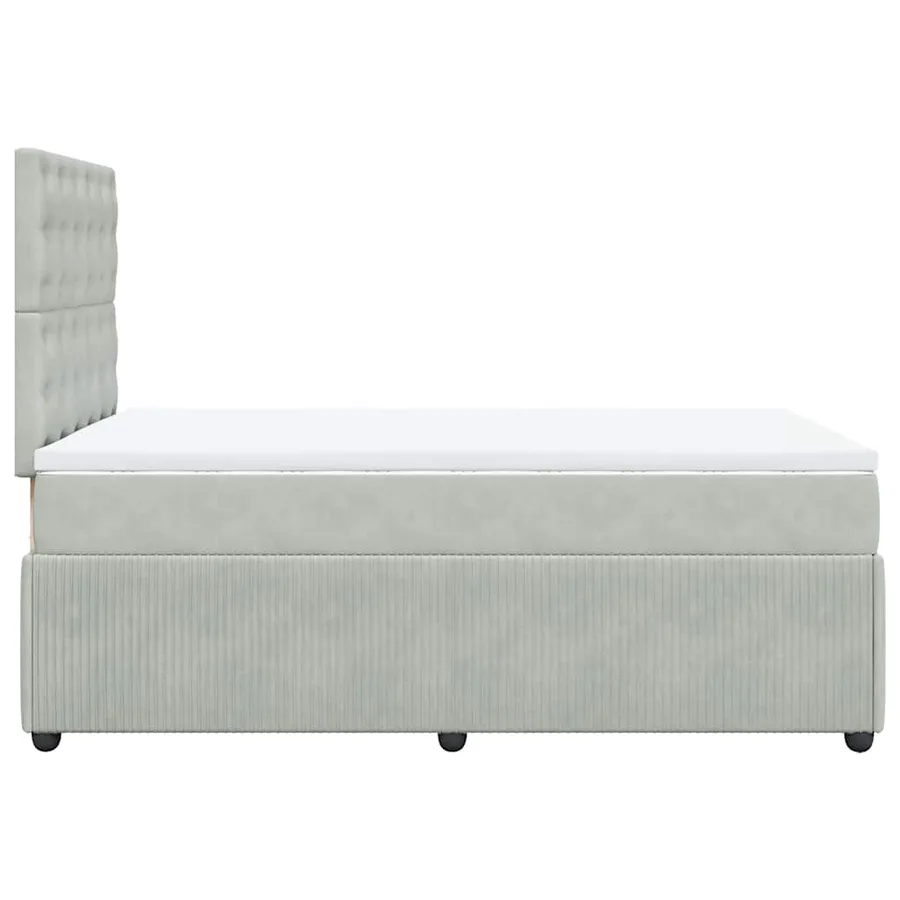 Sommier à lattes de lit et matelas gris clair 120x190cm velours - 5