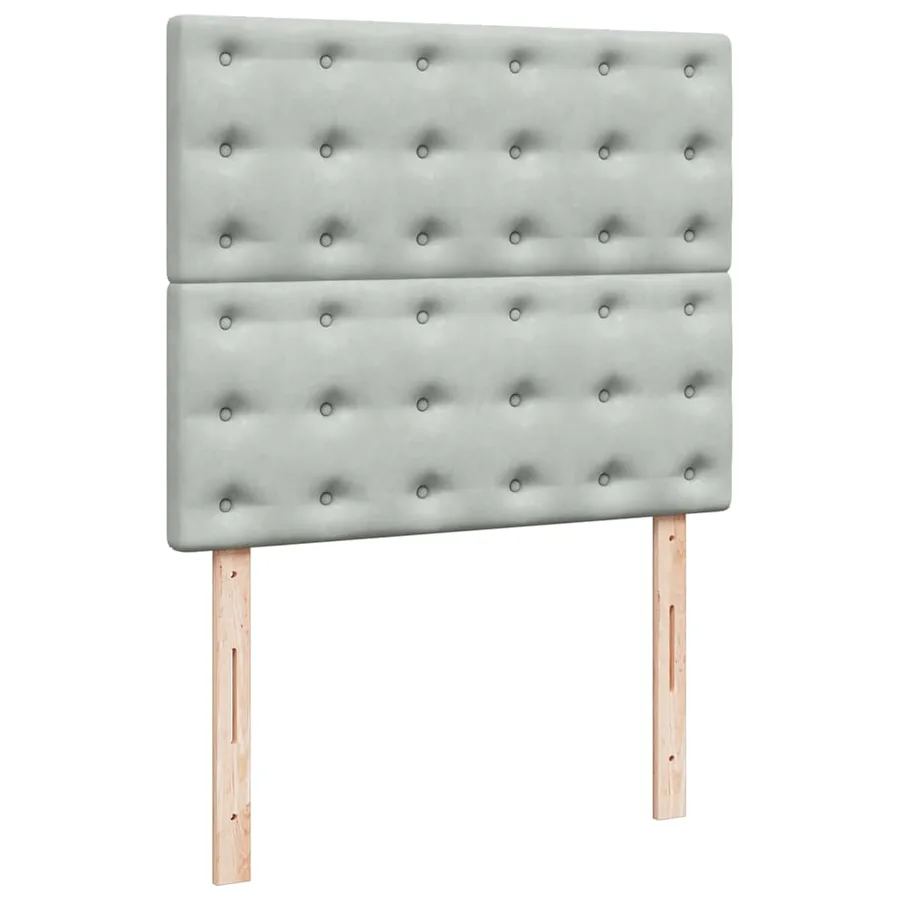 Sommier à lattes de lit et matelas gris clair 120x190cm velours - 7