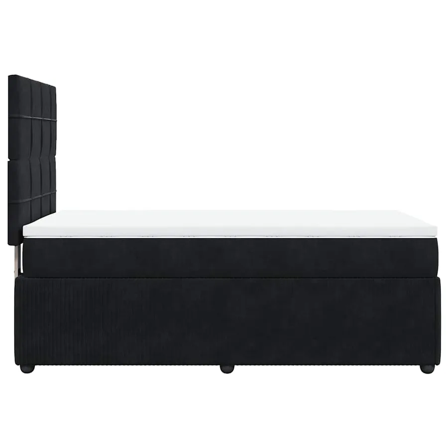 Sommier à lattes de lit avec matelas Noir 100x200 cm Velours - 5