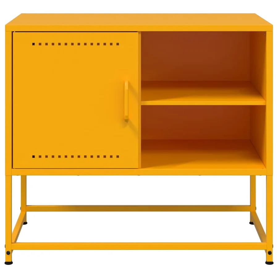 Meuble TV jaune moutarde 68x39x60,5 cm acier - 6