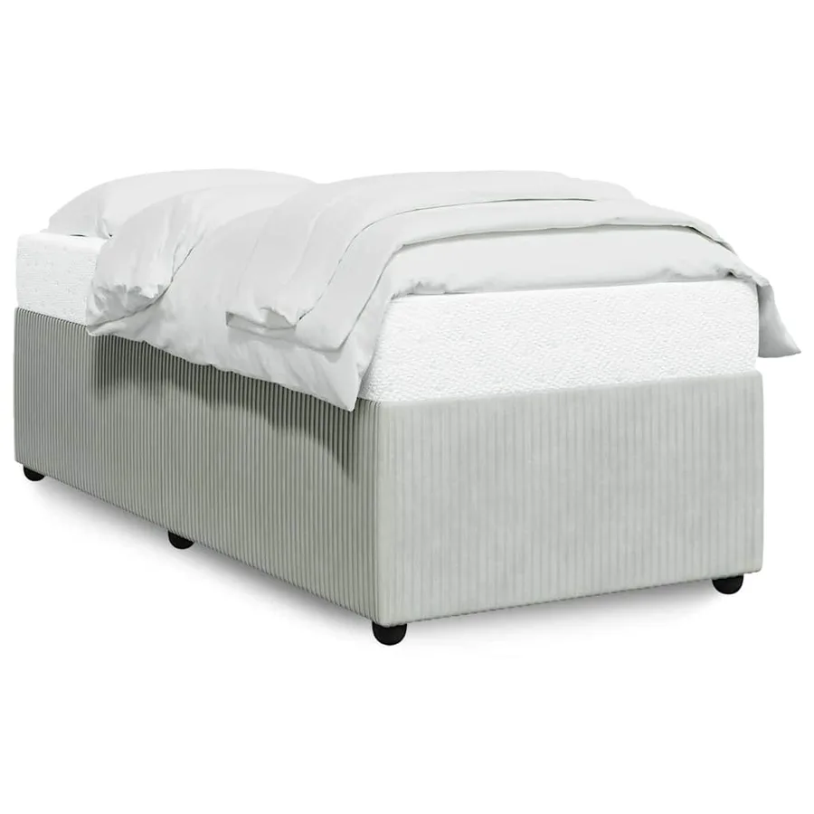Cadre de lit sans matelas gris clair 90x190 cm velours - 2