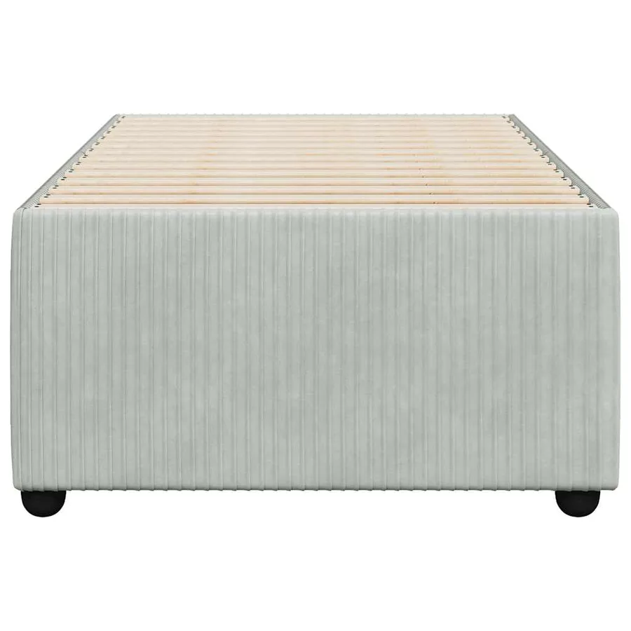 Cadre de lit sans matelas gris clair 90x190 cm velours - 4
