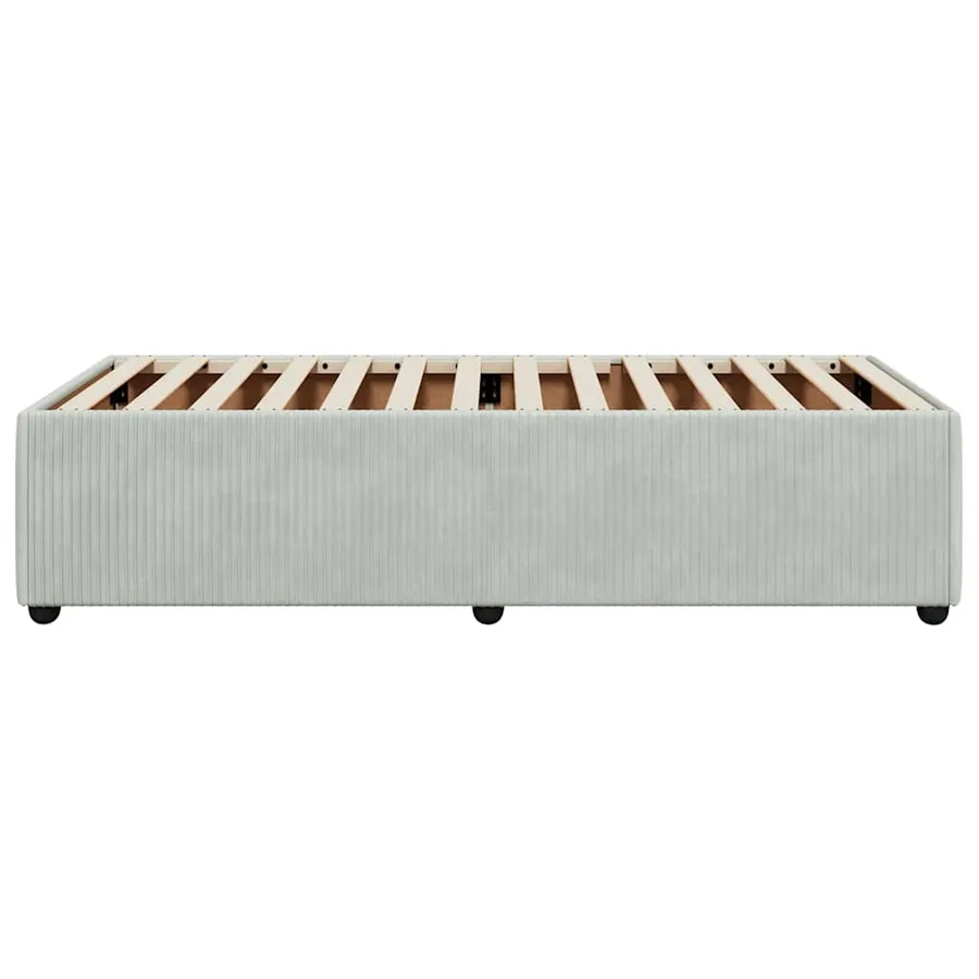 Cadre de lit sans matelas gris clair 90x190 cm velours - 5