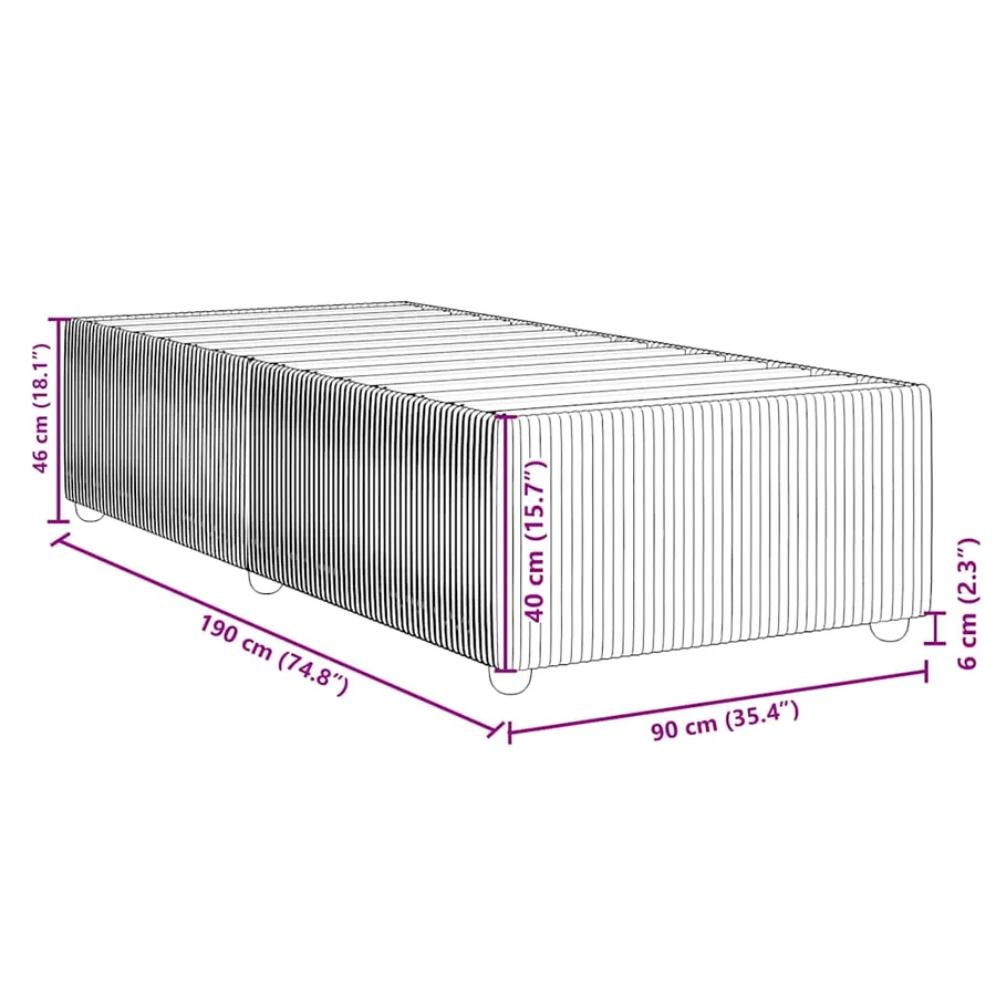 Cadre de lit sans matelas gris clair 90x190 cm velours - 9