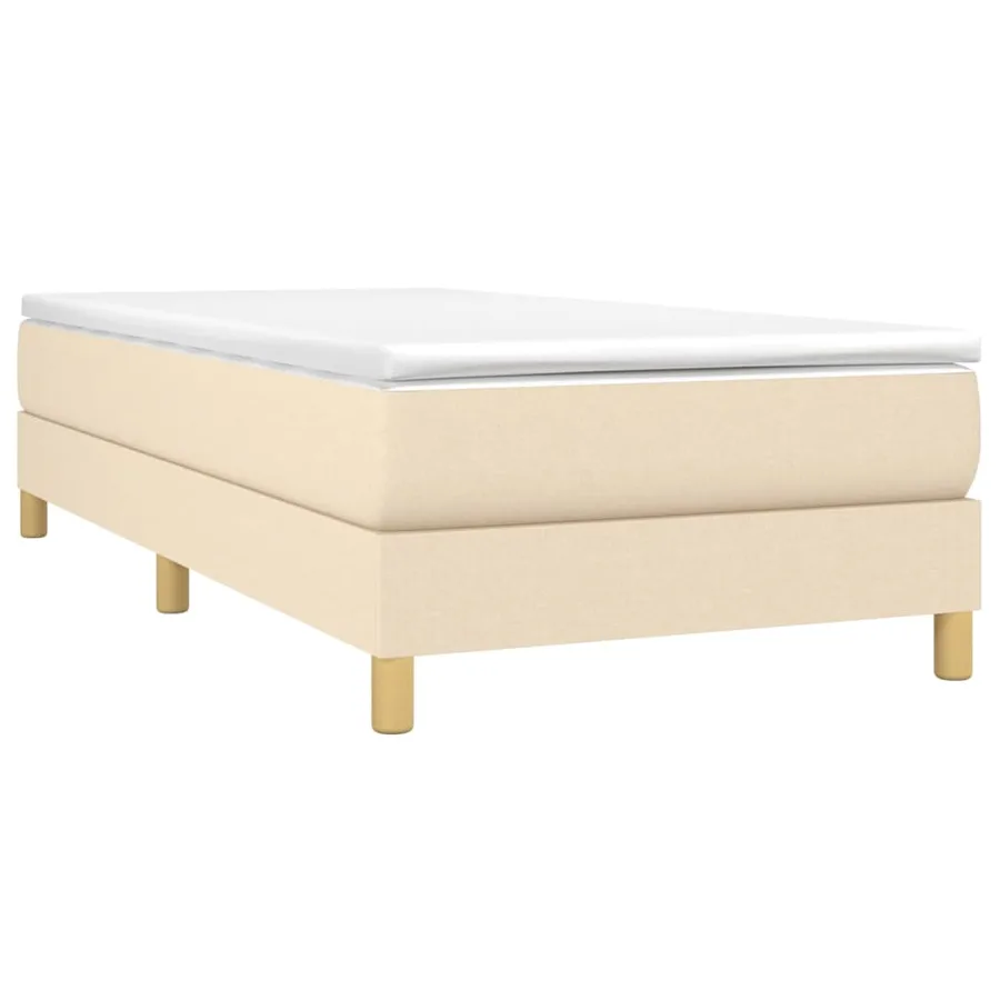 Sommier à lattes de lit avec matelas Crème 100x200 cm Tissu - 3