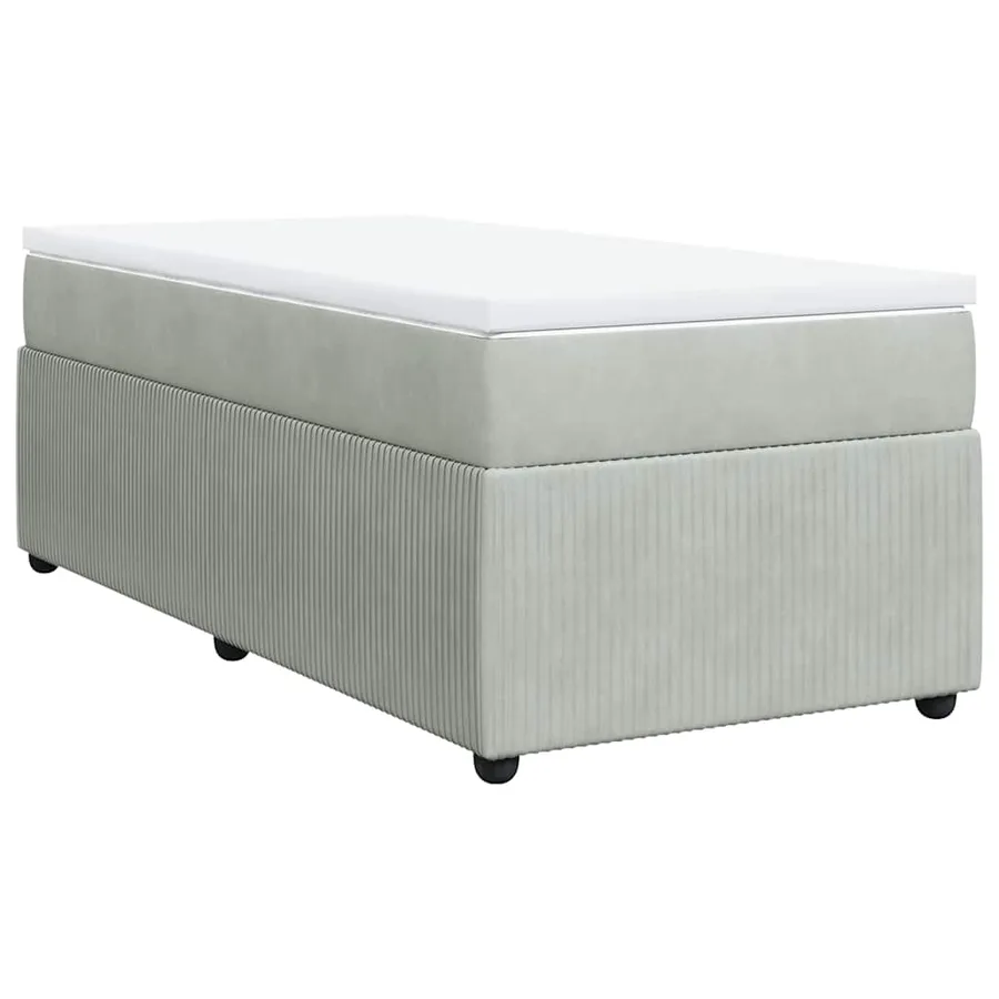 Sommier à lattes de lit et matelas Gris clair 90x190 cm Velours - 2
