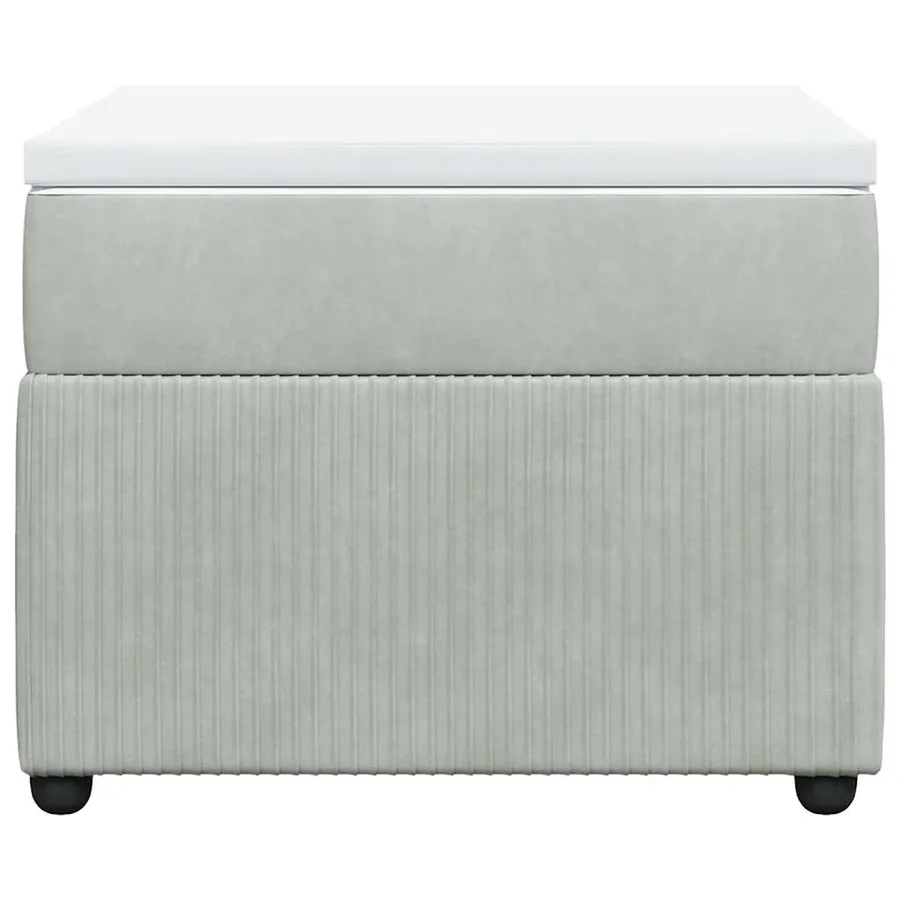 Sommier à lattes de lit et matelas Gris clair 90x190 cm Velours - 4