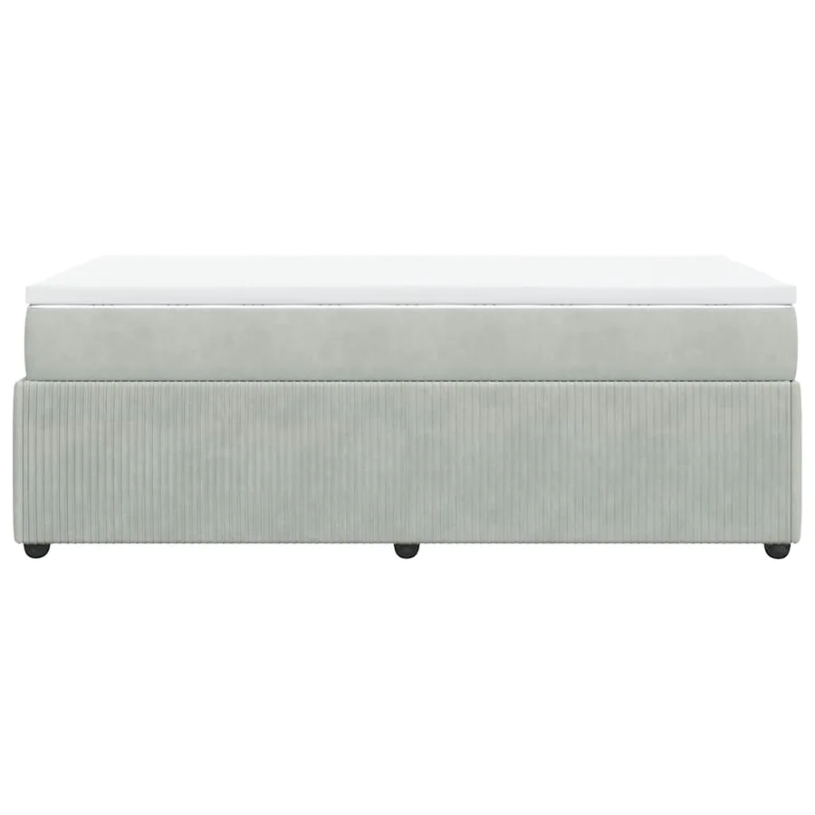 Sommier à lattes de lit et matelas Gris clair 90x190 cm Velours - 8