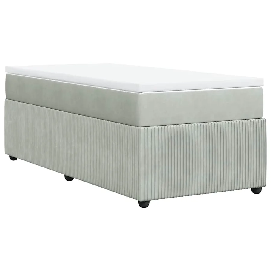 Sommier à lattes de lit et matelas Gris clair 90x190 cm Velours - 9