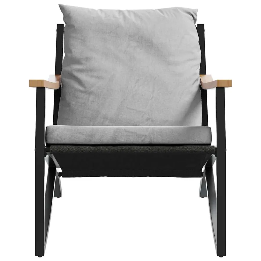 Chaises de jardin avec coussins lot de 2 noir acier - 4