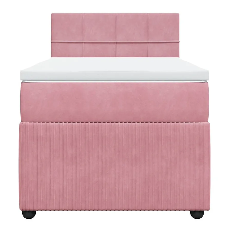 Sommier à lattes de lit avec matelas Rose 100x200 cm Velours - 4