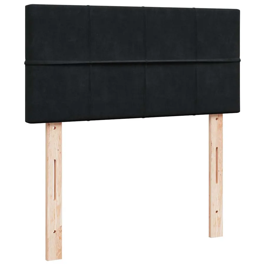 Sommier à lattes de lit avec matelas Noir 100x200 cm Velours - 12