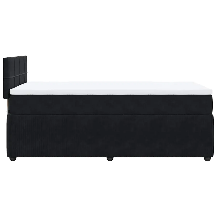 Sommier à lattes de lit avec matelas Noir 100x200 cm Velours - 7