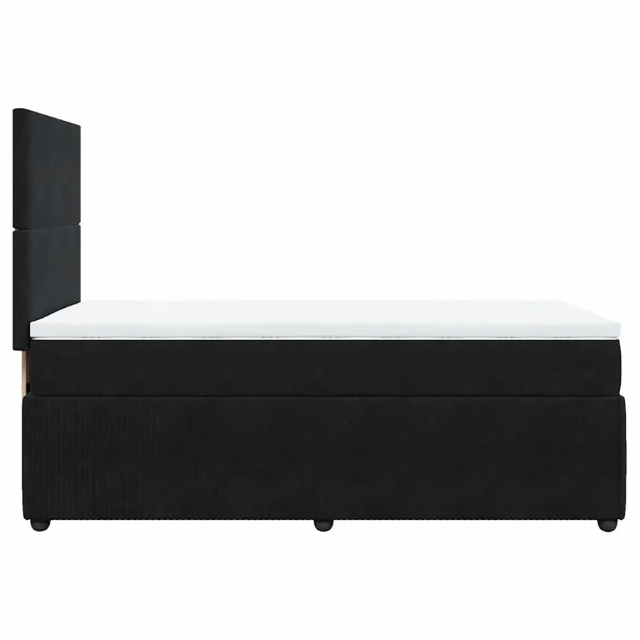 Sommier à lattes de lit avec matelas Noir 100x200 cm Velours - 5
