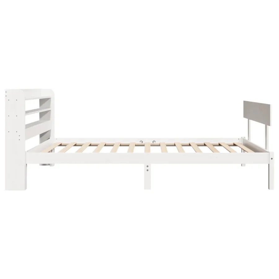 Cadre de lit sans matelas blanc 100x200 cm bois de pin massif - 5