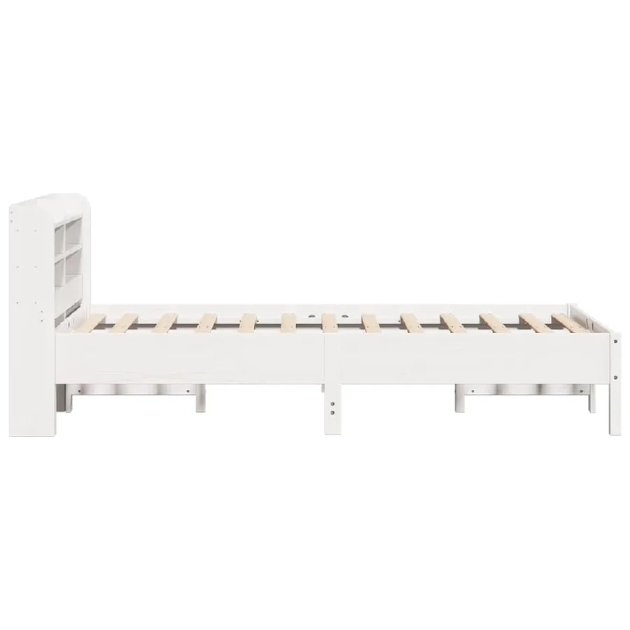 Cadre de lit sans matelas blanc 100x200 cm bois de pin massif - 5