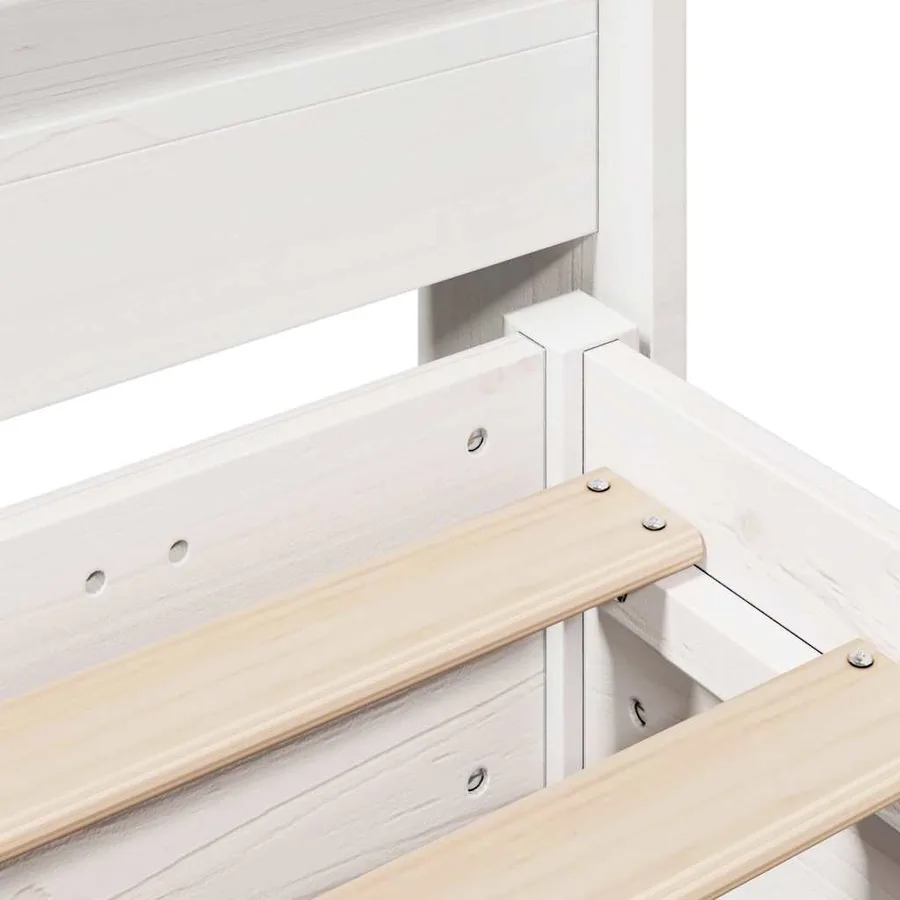 Cadre de lit sans matelas blanc 100x200 cm bois de pin massif - 9