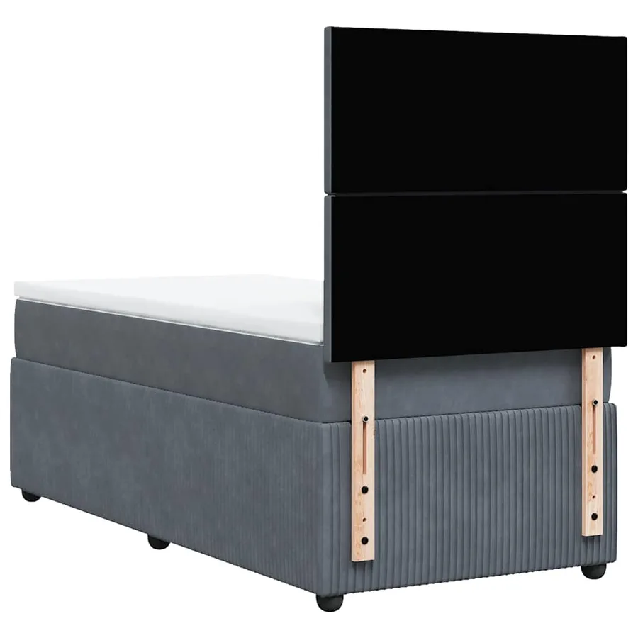 Sommier à lattes de lit avec matelas Gris foncé 100x200 cm - 8