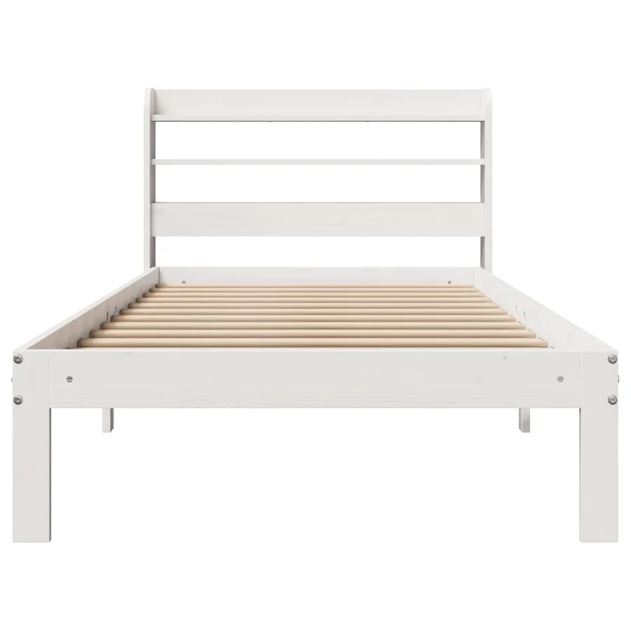 Cadre de lit avec tête de lit sans matelas blanc 100x200 cm - 4