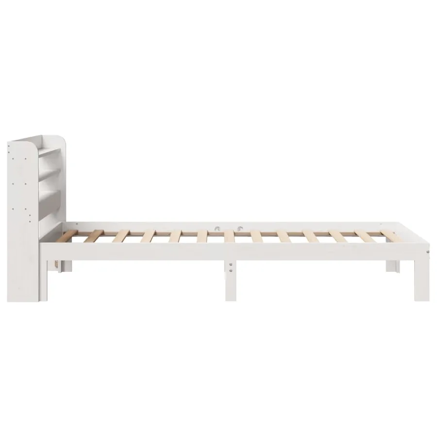 Cadre de lit avec tête de lit sans matelas blanc 100x200 cm - 5