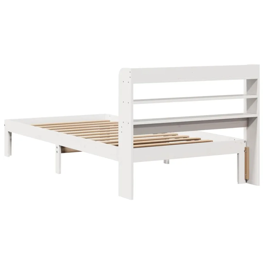 Cadre de lit avec tête de lit sans matelas blanc 100x200 cm - 6