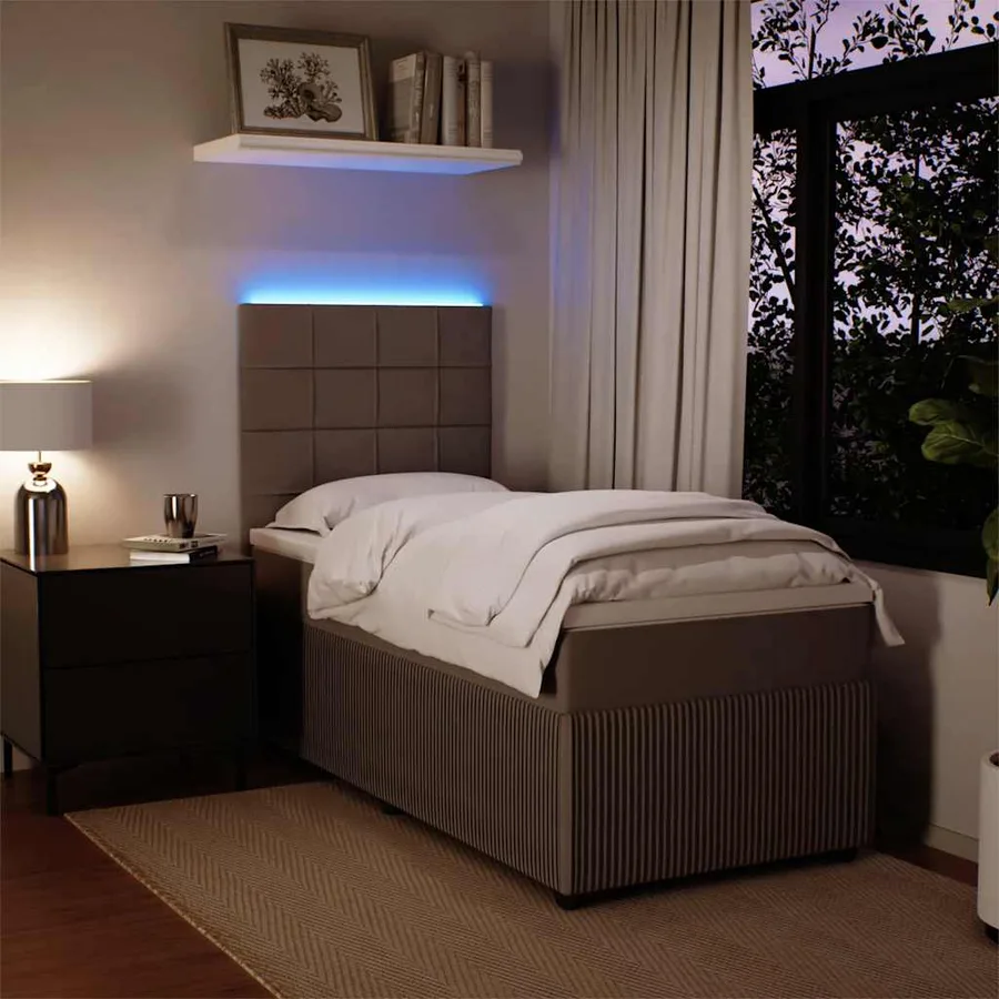 Sommier à lattes de lit et matelas Gris clair 100x200cm Velours - 4
