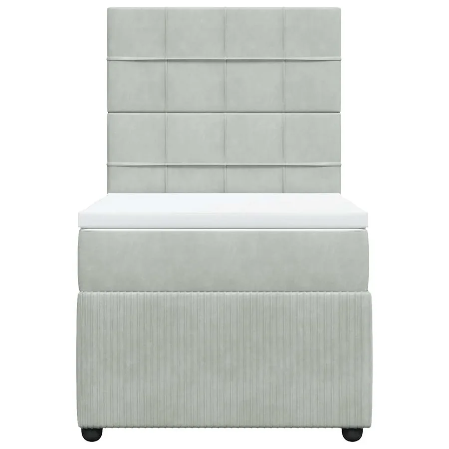 Sommier à lattes de lit et matelas Gris clair 100x200cm Velours - 6