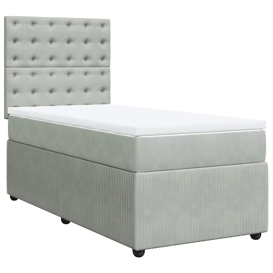 Sommier à lattes de lit et matelas Gris clair 100x200cm Velours - 3