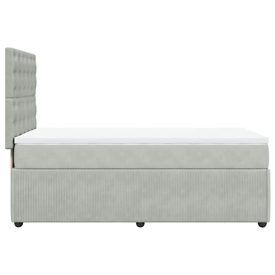 Sommier à lattes de lit et matelas Gris clair 100x200cm Velours - 7