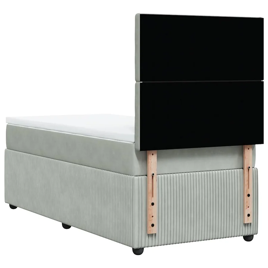Sommier à lattes de lit et matelas Gris clair 100x200cm Velours - 8