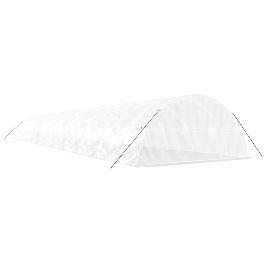 Serre avec cadre en acier blanc 120 m² 24x5x2,3 m - 6