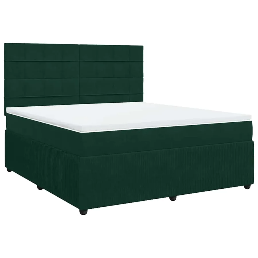 Sommier à lattes de lit et matelas Vert foncé 180x200cm Velours - 3