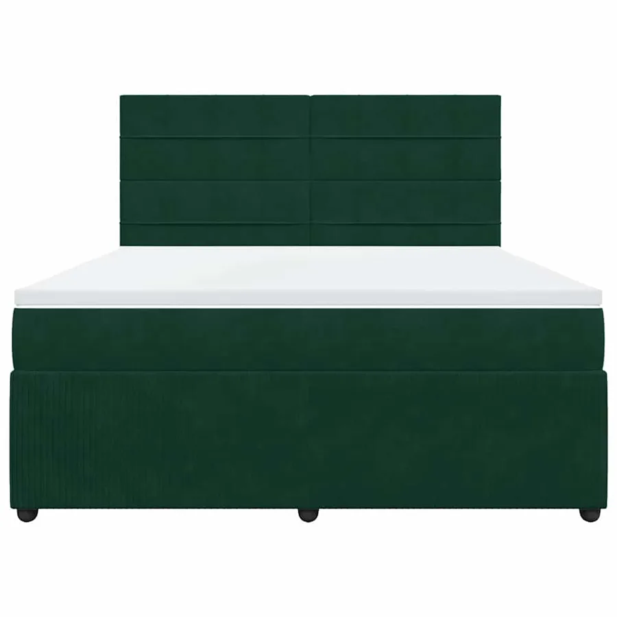 Sommier à lattes de lit et matelas Vert foncé 180x200cm Velours - 6