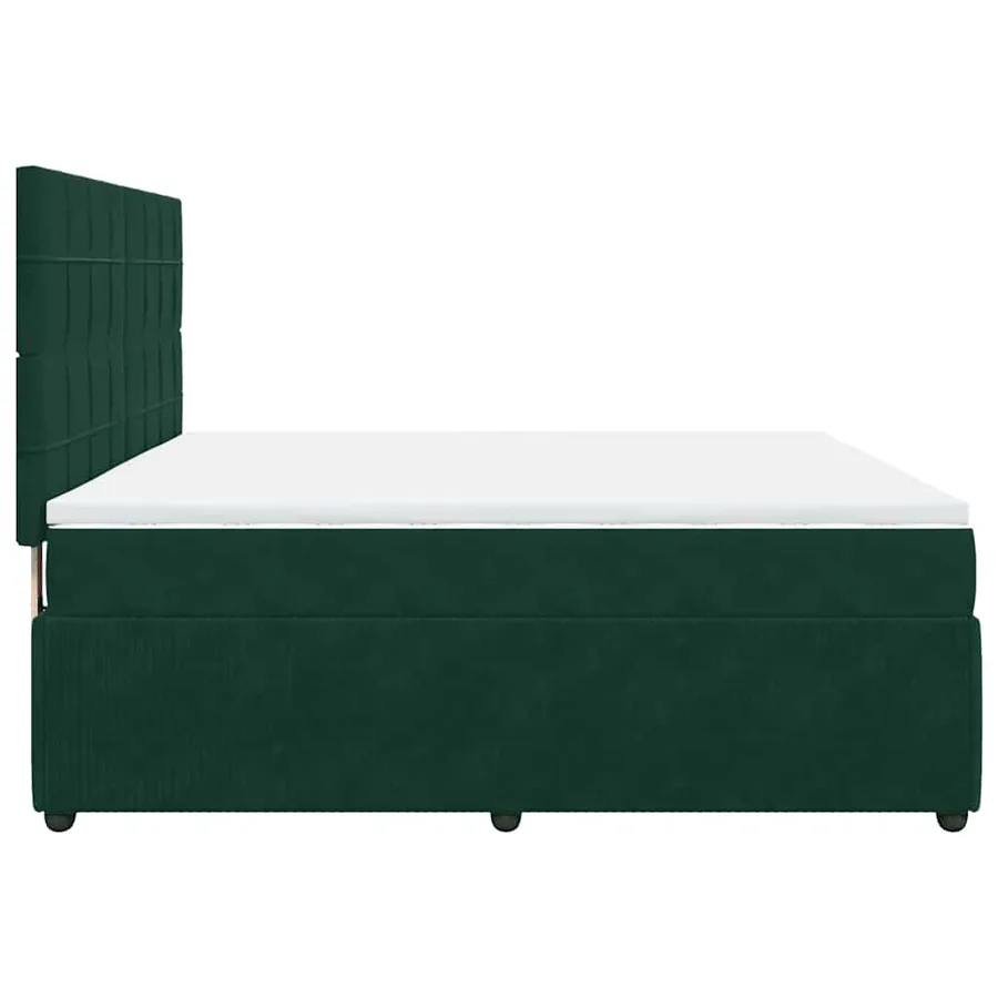 Sommier à lattes de lit et matelas Vert foncé 180x200cm Velours - 7