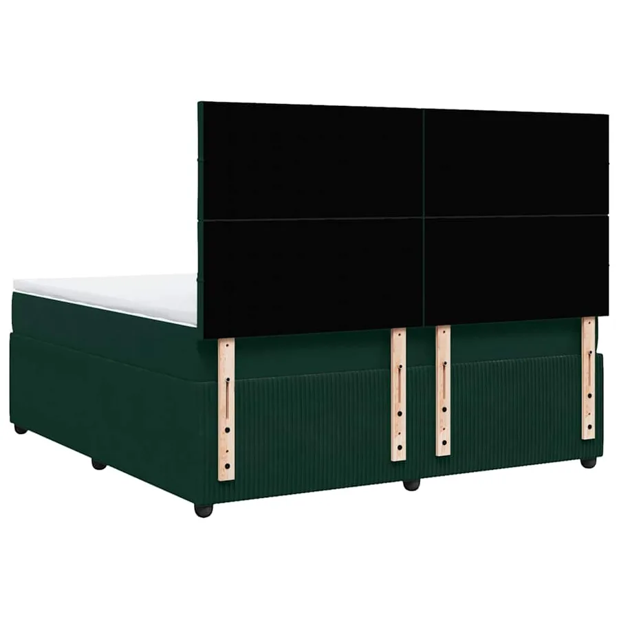 Sommier à lattes de lit et matelas Vert foncé 180x200cm Velours - 8