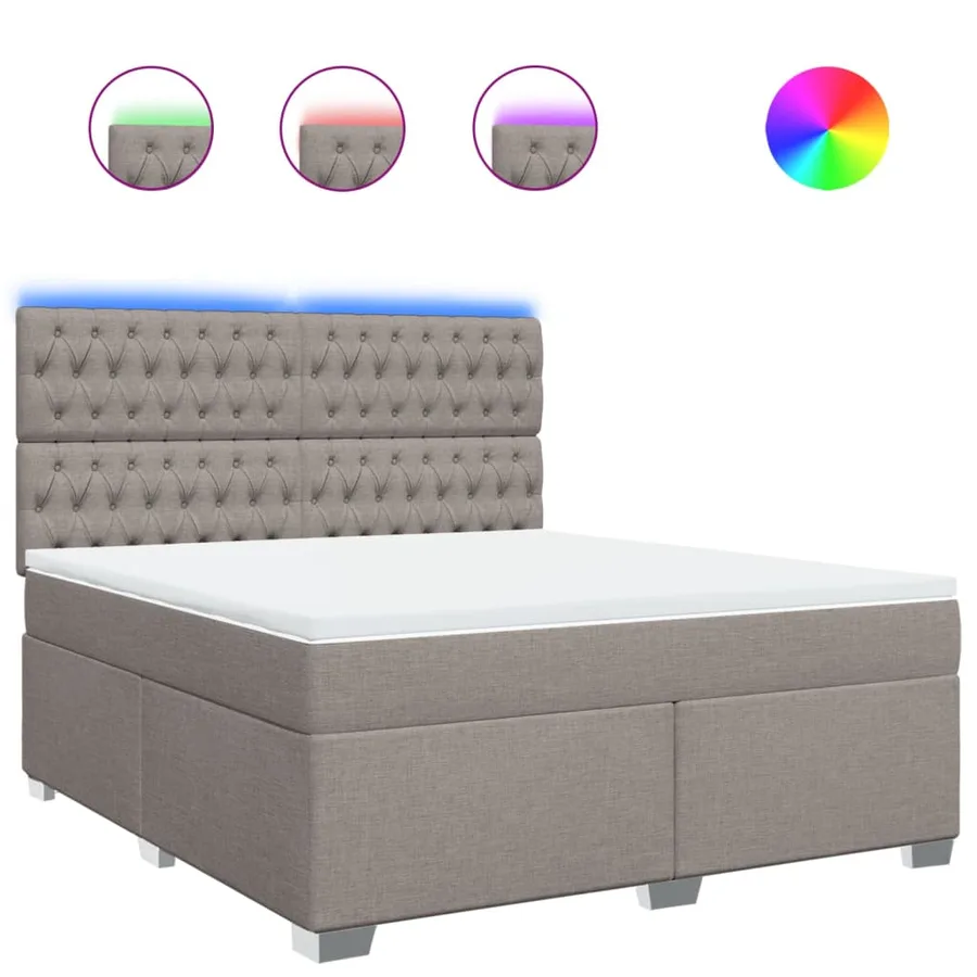 Sommier à lattes de lit avec matelas Taupe 180x200 cm Tissu - 2