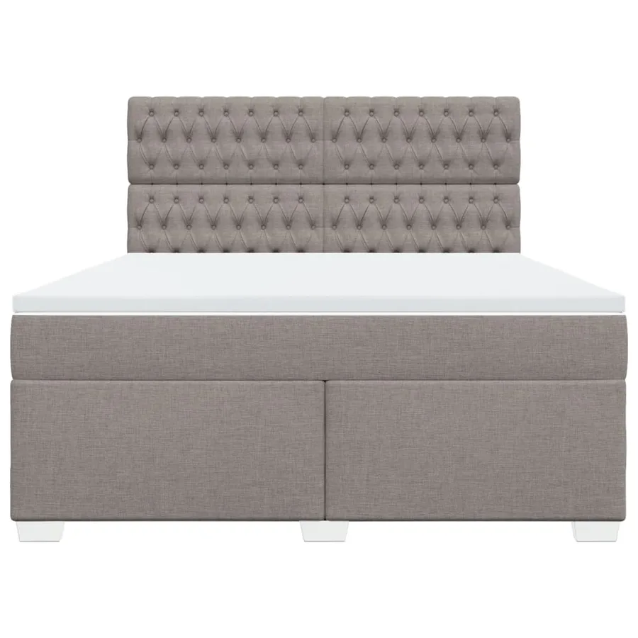Sommier à lattes de lit avec matelas Taupe 180x200 cm Tissu - 6