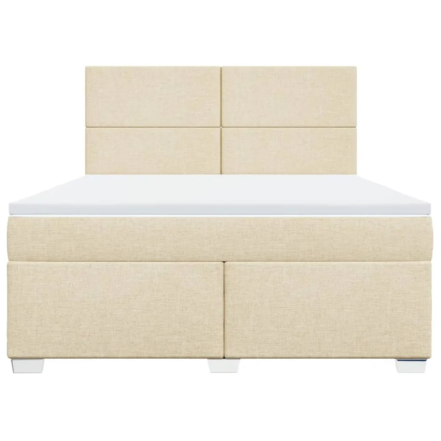 Sommier à lattes de lit avec matelas Crème 180x200 cm Tissu - 6