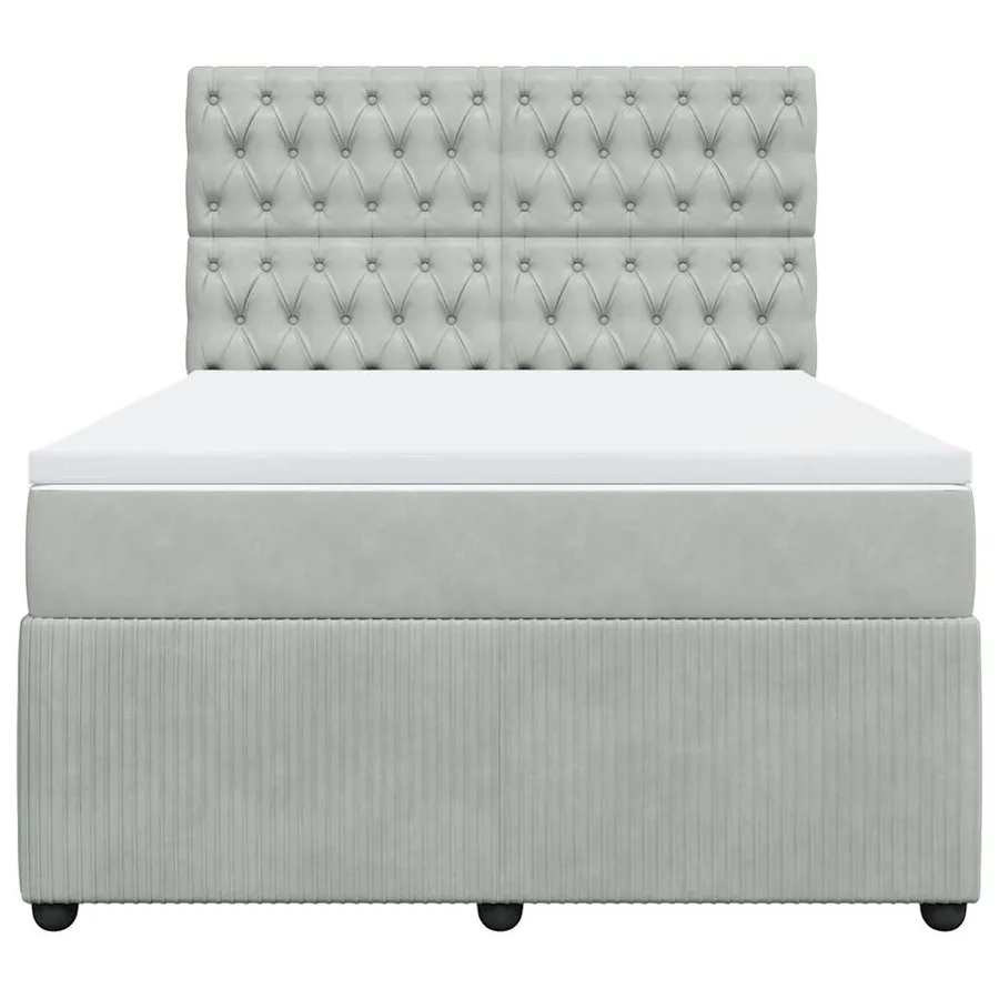 Sommier à lattes de lit et matelas Gris clair 140x200cm Velours - 6