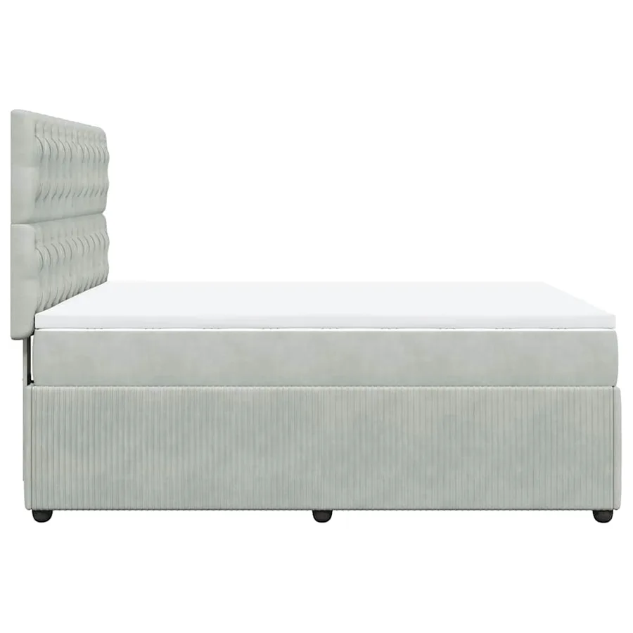 Sommier à lattes de lit et matelas Gris clair 140x200cm Velours - 7