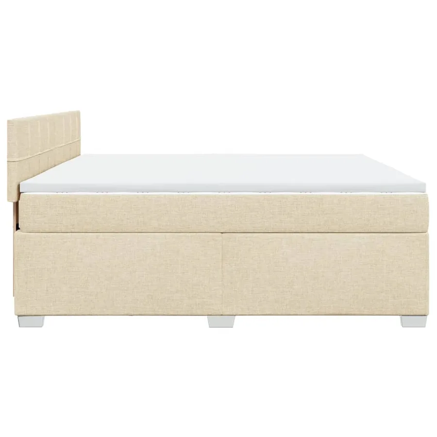 Sommier à lattes de lit avec matelas Crème 180x200 cm Tissu - 11