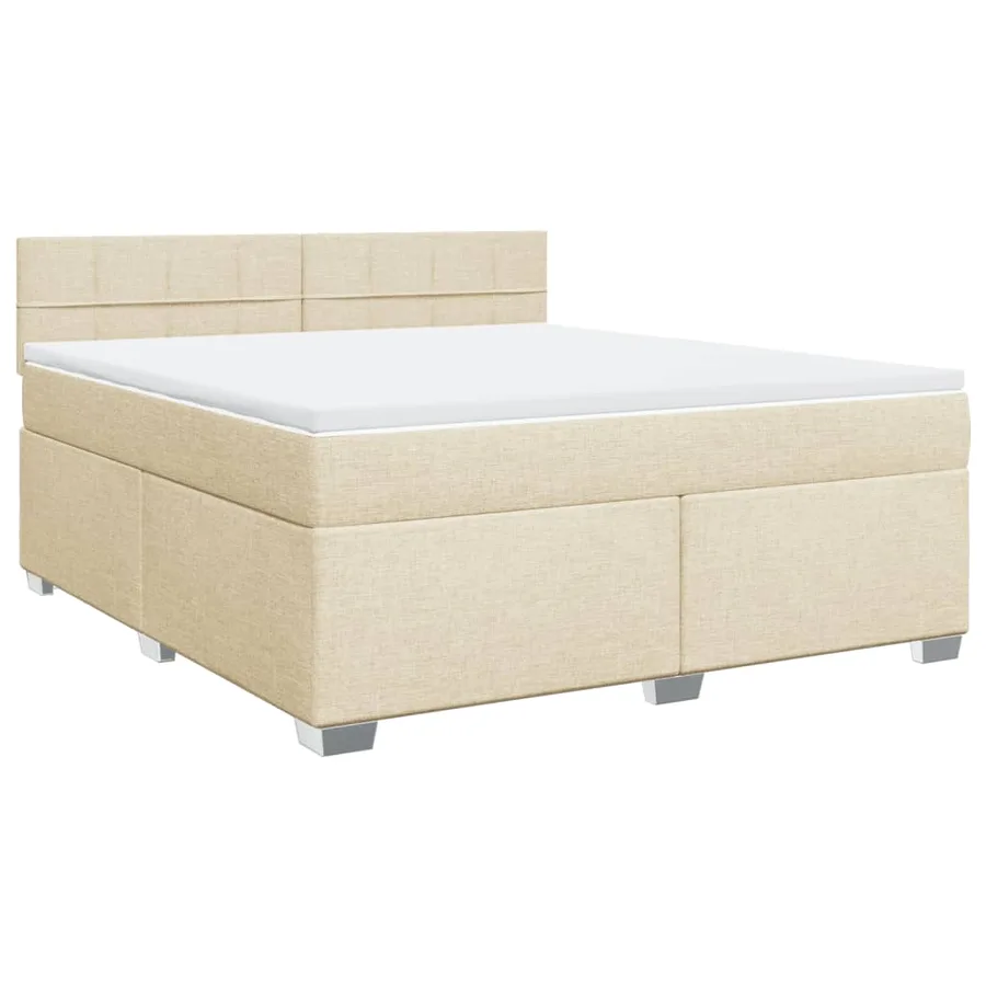 Sommier à lattes de lit avec matelas Crème 180x200 cm Tissu - 3