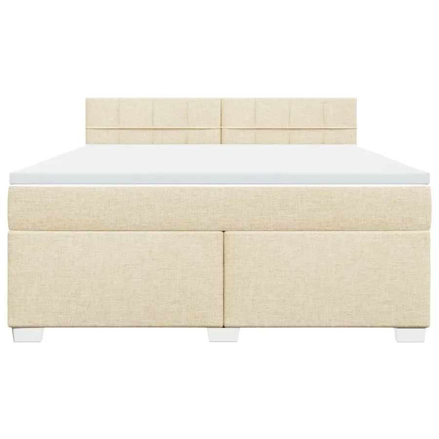 Sommier à lattes de lit avec matelas Crème 180x200 cm Tissu - 6