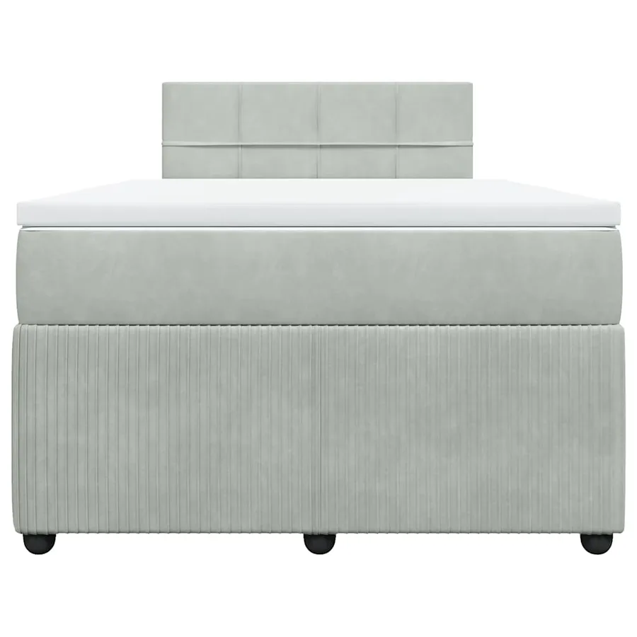 Sommier à lattes de lit et matelas gris clair 120x190cm velours - 4