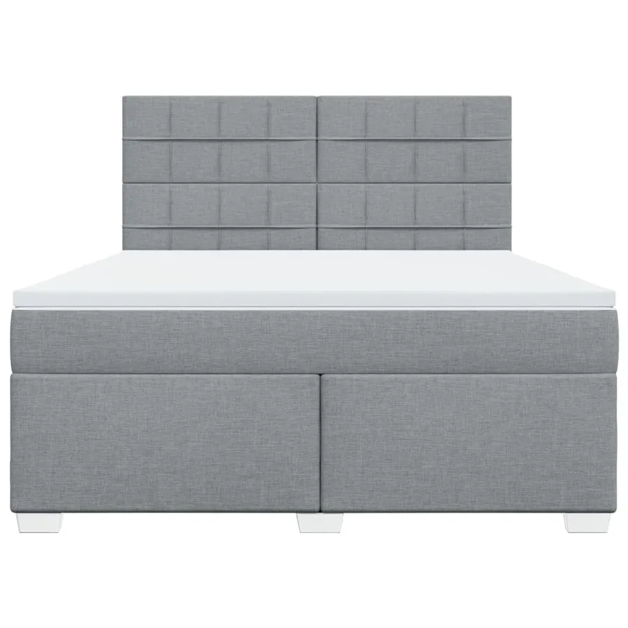 Sommier à lattes de lit avec matelas Gris clair 180x200cm Tissu - 4