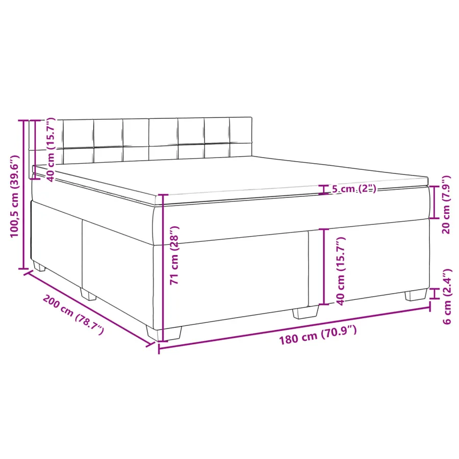 Sommier à lattes de lit avec matelas Marron foncé 180x200 cm - 13